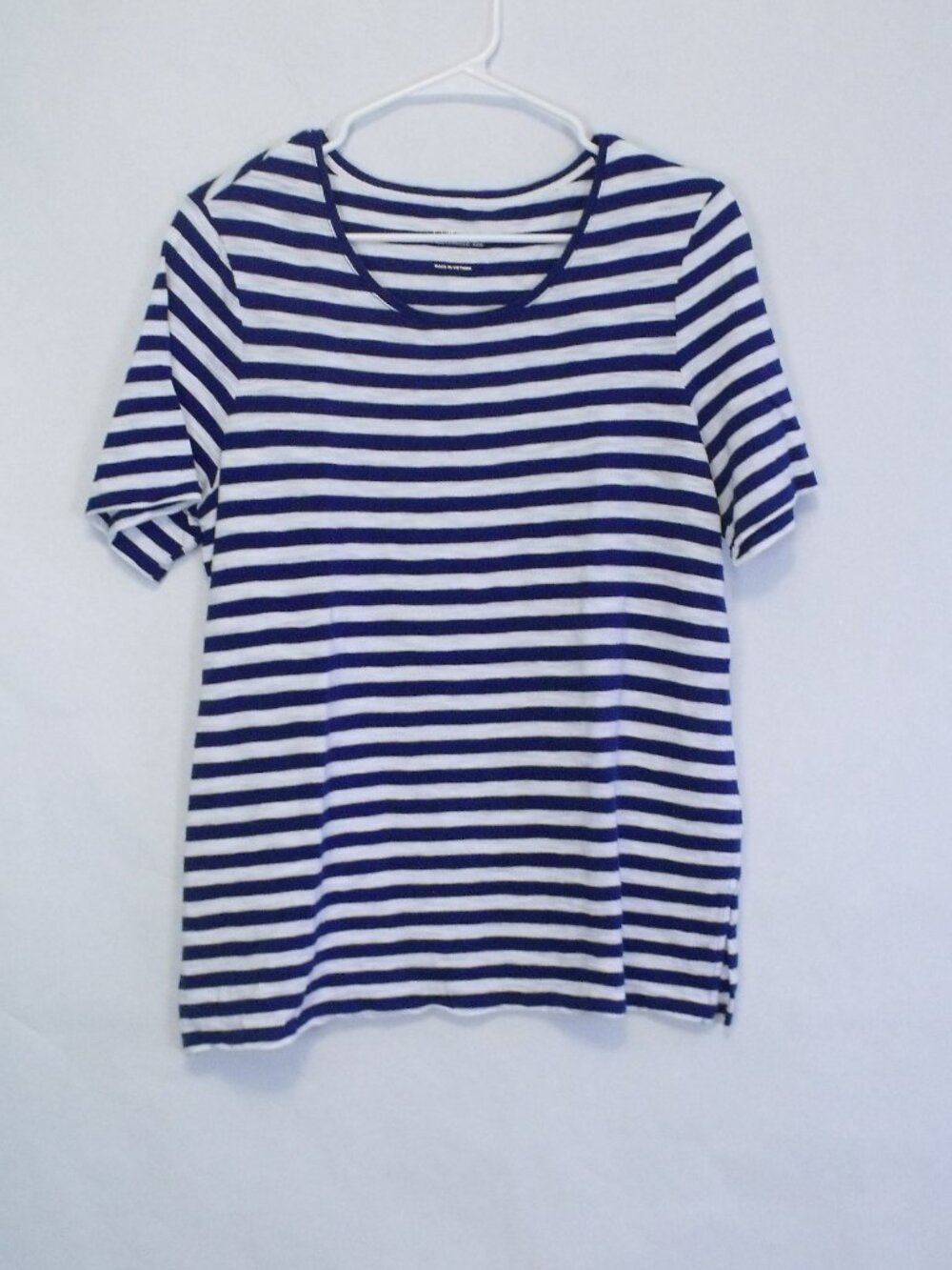 Chico's Ultimate Tee Blue and White Stripe